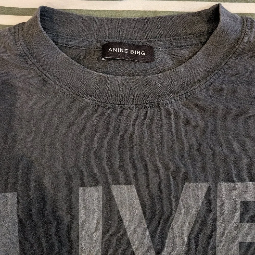 Anine Bing Cason Tee - Live the Dream Collection - Washed Black (M) - Picture 3 of 7